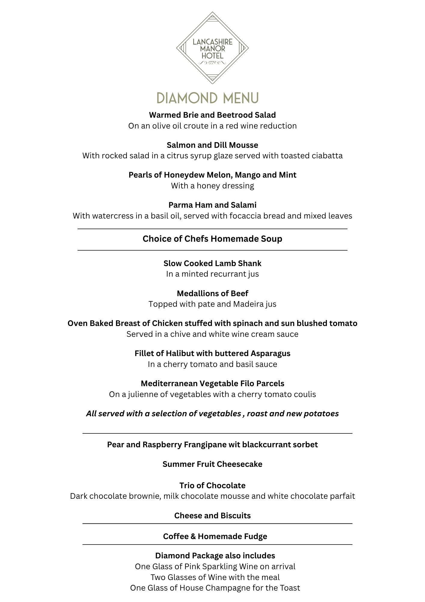 Diamond Menu
