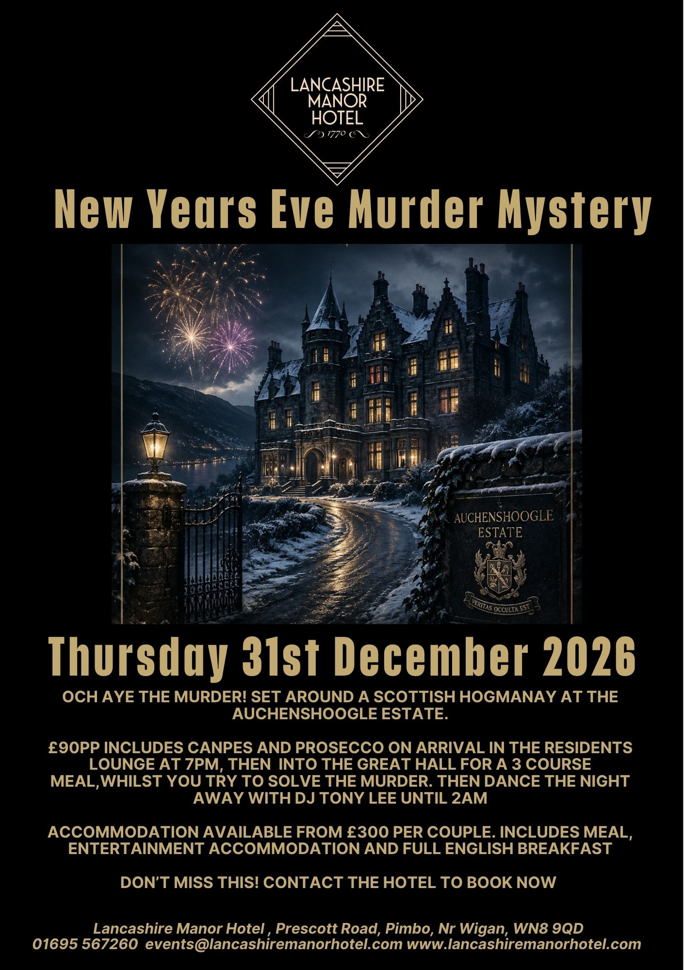 New Years Eve Murder Mystery £90pp